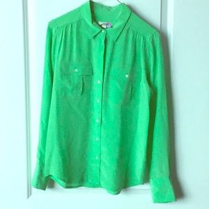 J. Crew Tops - 100% silk lime green button down J. Crew Tops - 100% silk lime green button down
